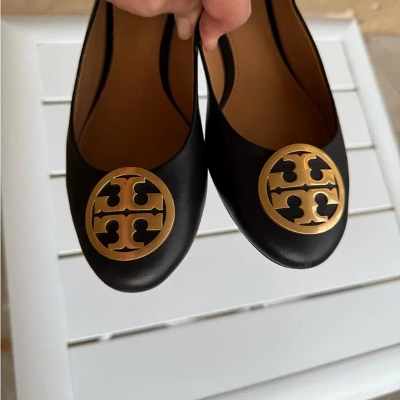Tory Burch Benton Ballet Flats in Black Nappa Leather - Picture 8 of 16